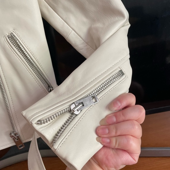 Diesel white leather jacket size xs - Picture 4 of 7